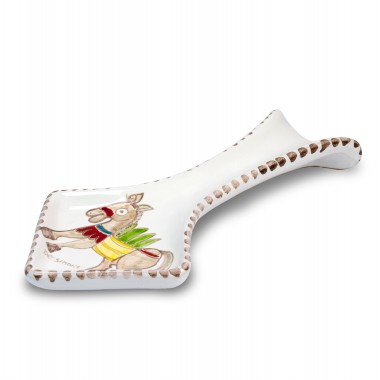 Poggiamestolo artigianale ceramiche siciliane de simone asino PMS5FK-5 Poggiamestolo artigianale ceramiche siciliane de simone asino PMS5FK-5